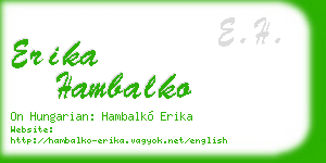 erika hambalko business card